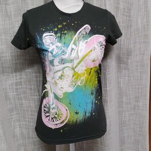 Monster Energy Supercross Vintage Graphic Gray womens fitted T- Shirt S